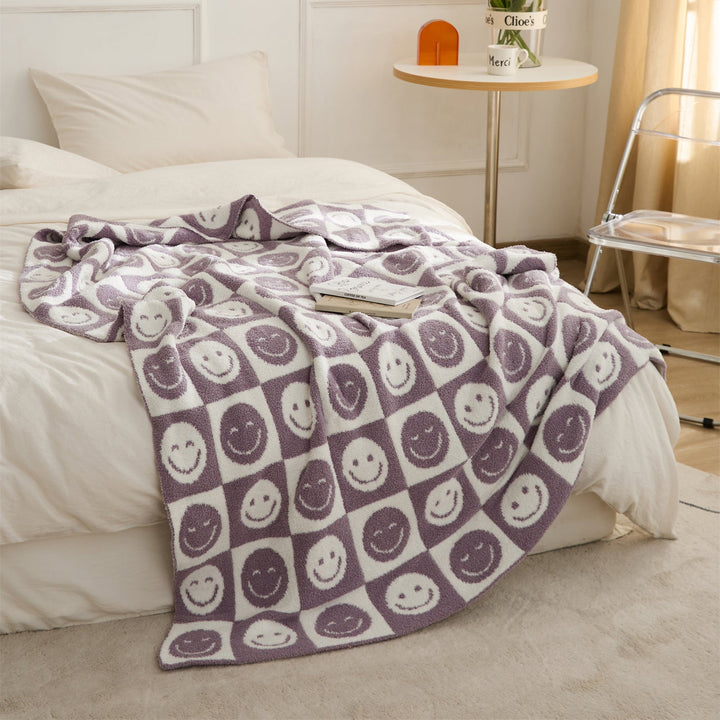 Smiley Checkered Blanket | Bowlift
