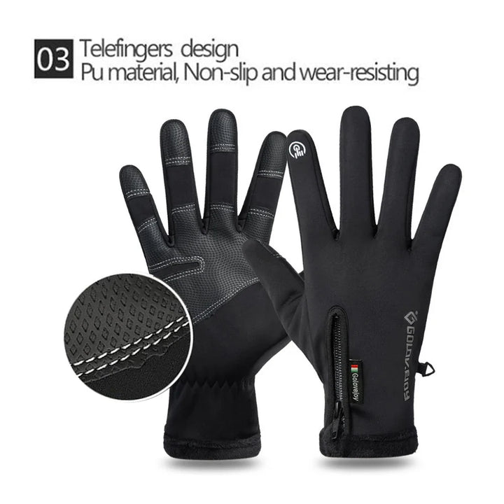 BowLift | IronRide Motorcycle Winter Gloves | Waterproof & Windproof | Fleece Lined & Touchscreen Compatible | Tactical Design