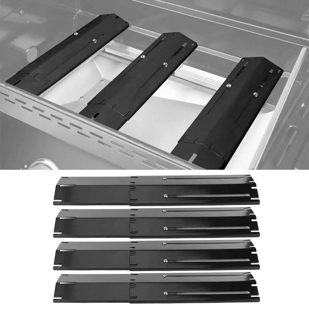 BowLift | Grill shield Adjustable heat shield for gas grills | Replacement thermal plates made of enamel | 2/4 pair set | Universal adjustable 30–56 cm