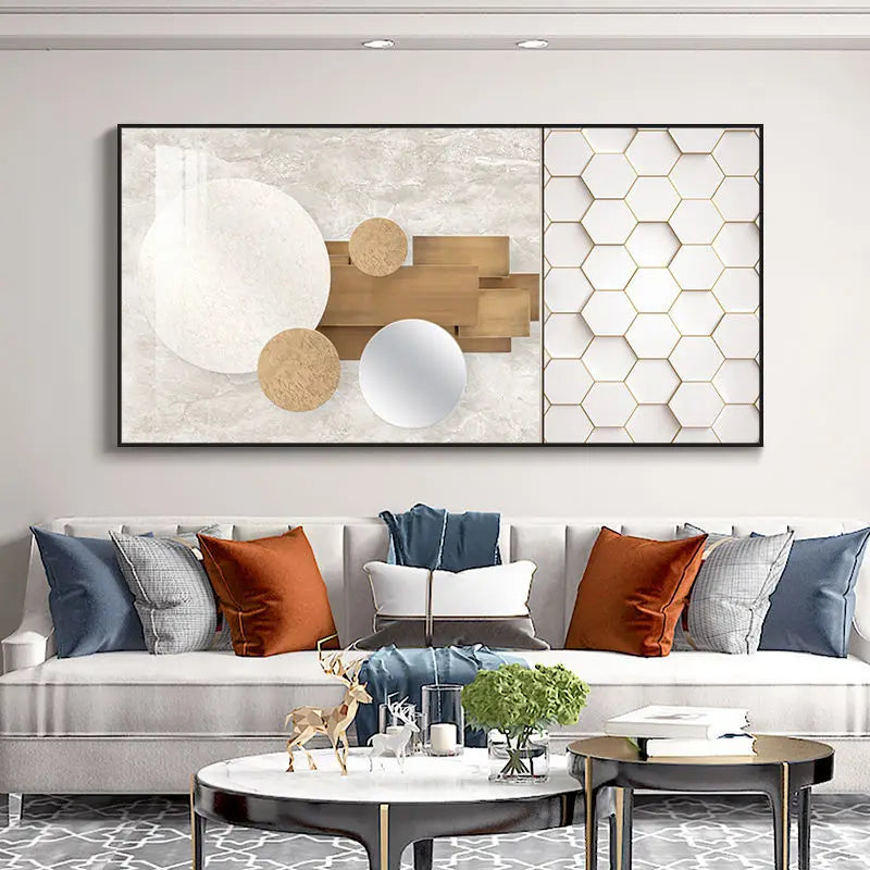 Modern Aesthetics Abstract Sun & Moon Wall Art Fine Art Canvas Prints Pictures For Luxury Loft Living Room Dining Room Lifestyle Art Decor | Bowlift