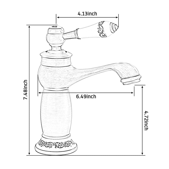 HeritageFlow – Vintage Bronze Faucet with Porcelain Handle Bowlift