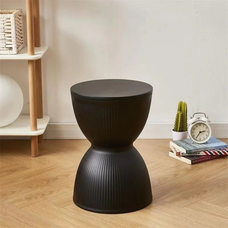 BowLift | Nordic Plastic Low Side Table with Hourglass Design
