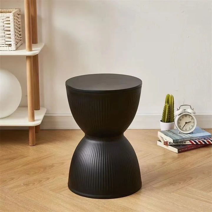 BowLift | Nordic Plastic Low Side Table with Hourglass Design