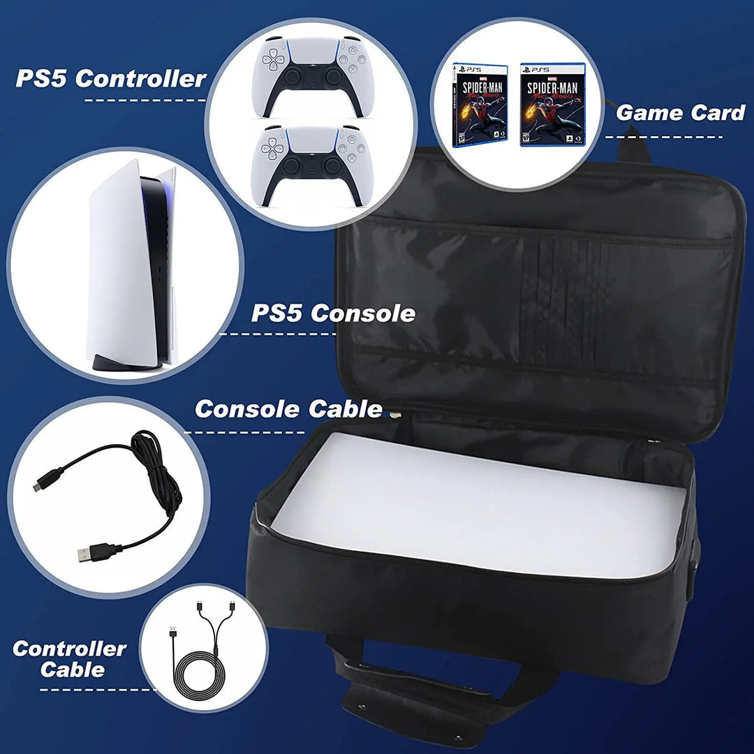 BowLift | Gearvault Carrying Bag for PS5 Console & Accessories | Shockproof & Water-Resistant | With Shoulder Strap & Organizer Compartments