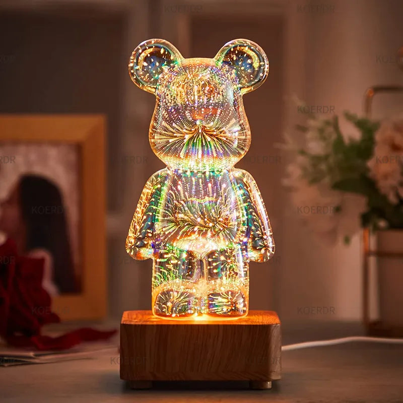Magical 3D Fireworks Projection Mood Lamp - StarBear | Bowlift