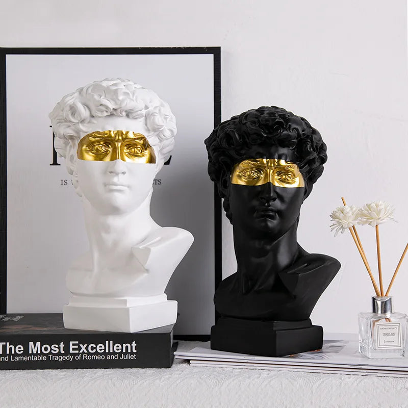 BowLift | European Home Decor David Head Resin Statues Statues Home Decor Modern Abstract Art Bust Sculpture Art Sketch Practice