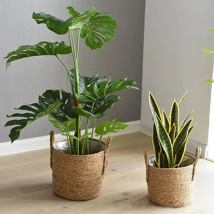 BowLift | Fibrano Flower Pot Braided | Made of Natural Fibers | Boho & Country Style | 2 Sizes