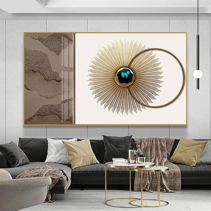 Modern Aesthetics Abstract Sun & Moon Wall Art Fine Art Canvas Prints Pictures For Luxury Loft Living Room Dining Room Lifestyle Art Decor | Bowlift