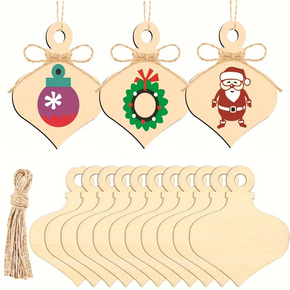 BowLift | 10pcs 4x3in Unfinished Wooden Heart Ornaments for DIY Crafts and Holiday Decorations