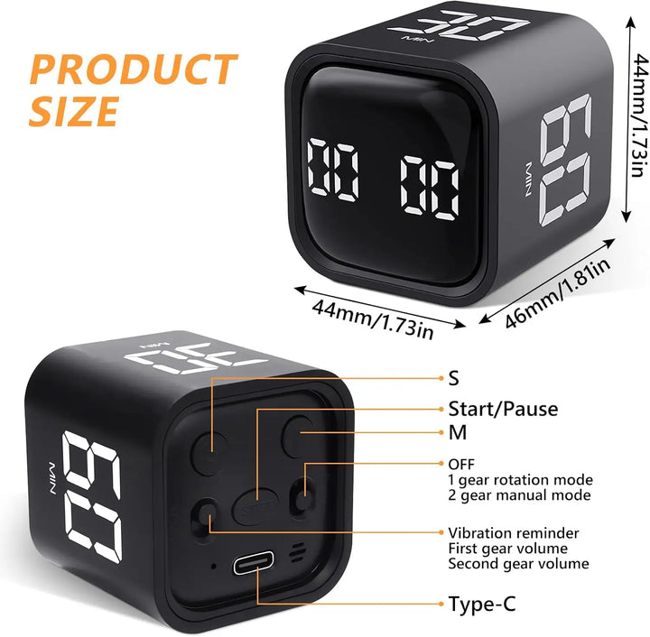 BowLift | Mini Cube Flip Digital Timer