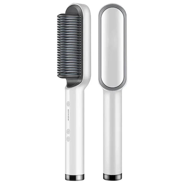 BowLift | Hair Straightening Brush UK – 2-in-1 Thermal Comb Straightener & Curler with Adjustable Heat & Tourmaline Technology