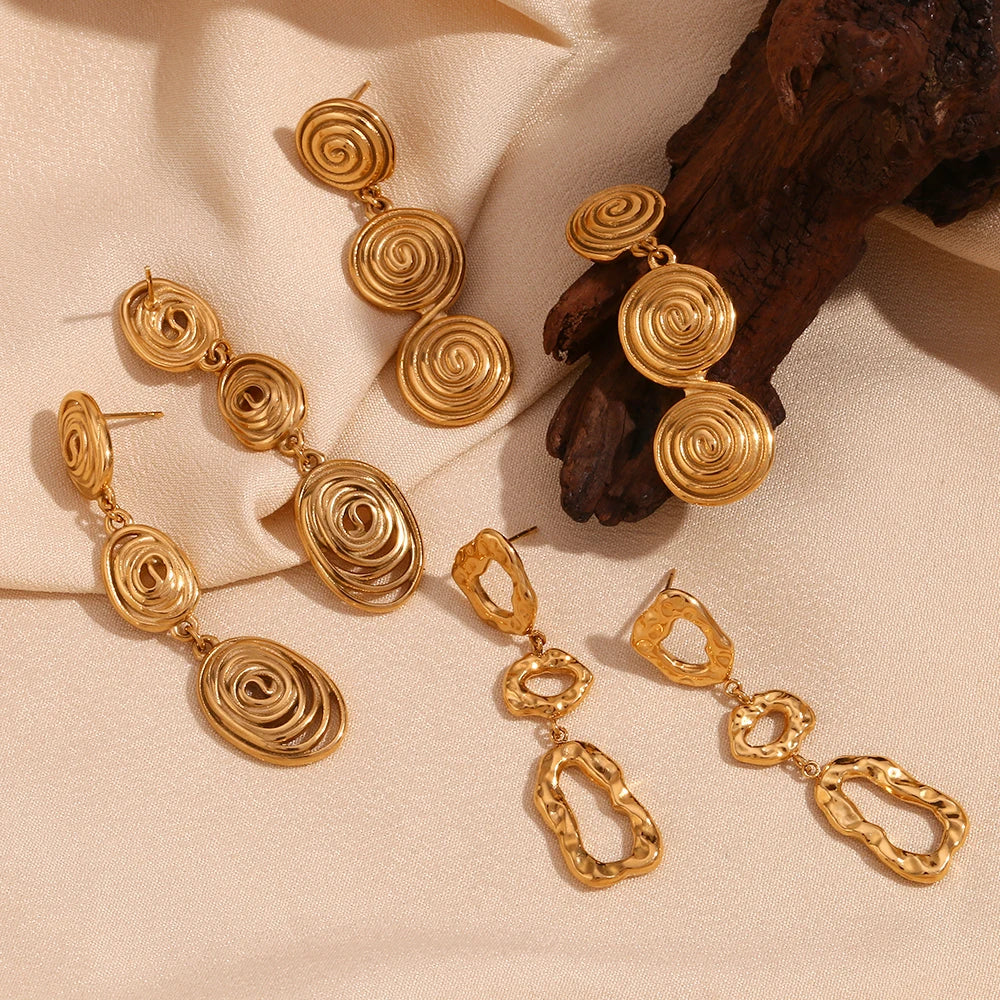 BowLift | Classy Patterned Triple Dangle Earrings