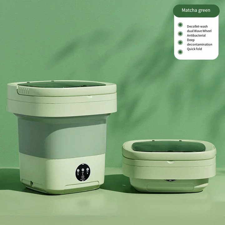 Compact Folding Ultrasonic Travel Laundry Washing Machine | Bowlift