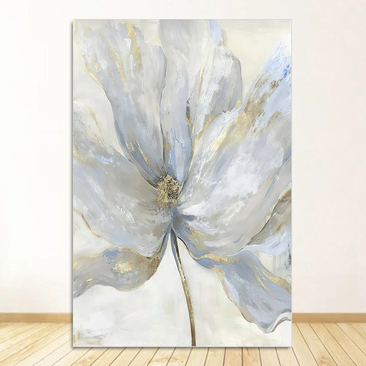 Simple Blue Floral Wall Art Fine Art Canvas Prints Modern Abstract Botanical Pictures For Living Room Bedroom Contemporary Home Decor | Bowlift