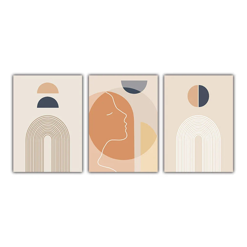 Minimalist Abstract Solar Geometry Wall Art Fine Art Canvas Prints Pictures For Living Room Bedroom, Home Office Art Decor | Bowlift