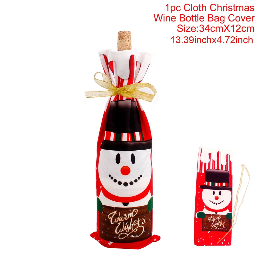 BowLift | Festivora Wine Bottle Cover | Christmas Decoration 2025 | Fabric Cover for Wine & Champagne Bottles | Perfect Gift & Table Decoration for Christmas & New Year 2026