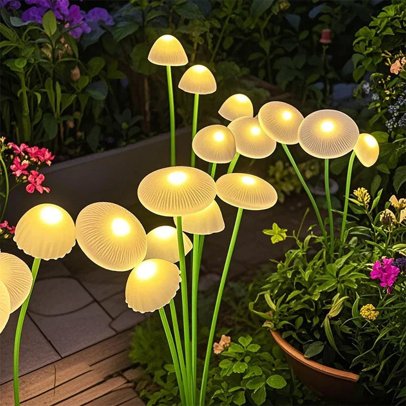 BowLift | MushGlow Solar Garden Lights | Jellyfish & Mushroom Design | Solar Powered & Weatherproof