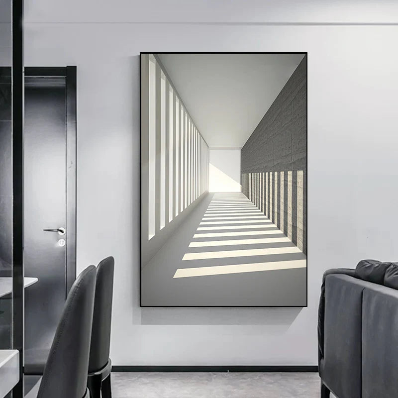 Minimalist Abstract Architectural Wall Art Fine Art Canvas Prints Posters Pictures For Modern Apartment Living Room Home Office Decor | Bowlift