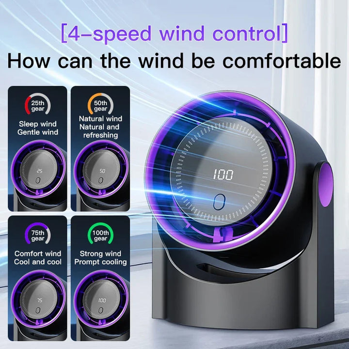 BowLift | Airiqo Bladeless USB Fan | 100 Levels | Whisper Quiet & Energy Efficient | Portable & Wall Mountable