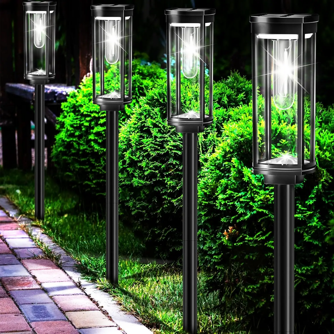 Solar garden lamp with warm LED light – Weatherproof aluminum design | Bowlift