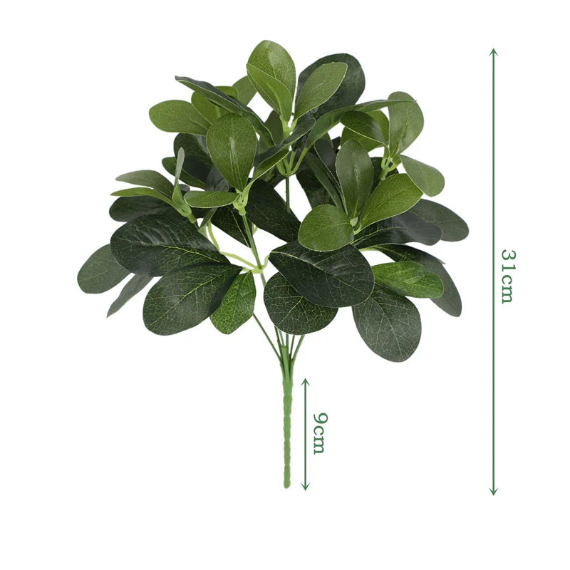 BowLift | Artificial Plant EverLeaf 33 | 33 cm | With Stem & Leaves | Low-Maintenance Decor for Home & Office