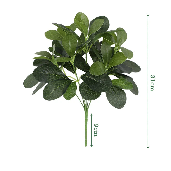 BowLift | Artificial Plant EverLeaf 33 | 33 cm | With Stem & Leaves | Low-Maintenance Decor for Home & Office