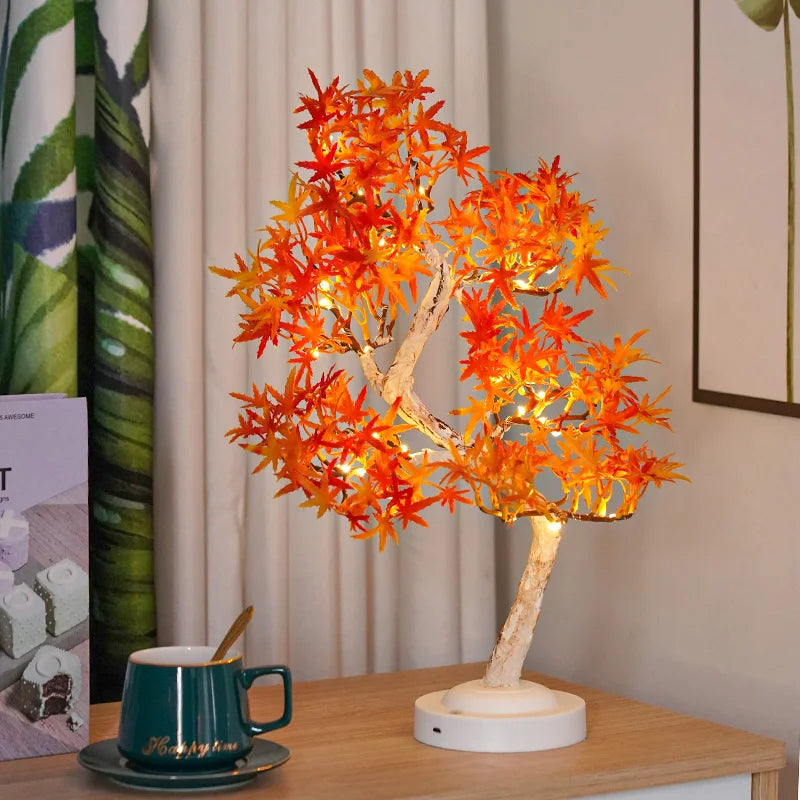 LED Maple Leaf Bonsai Tree Night Light – Decorative Table Lamp for Living Room and Bedroom | Bowlift