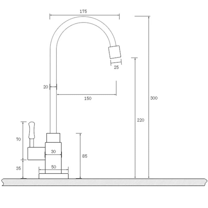 BowLift | Swan Neck Kitchen Faucet - Timeless Antique Brass Kitchen Faucet with Swan Neck Design