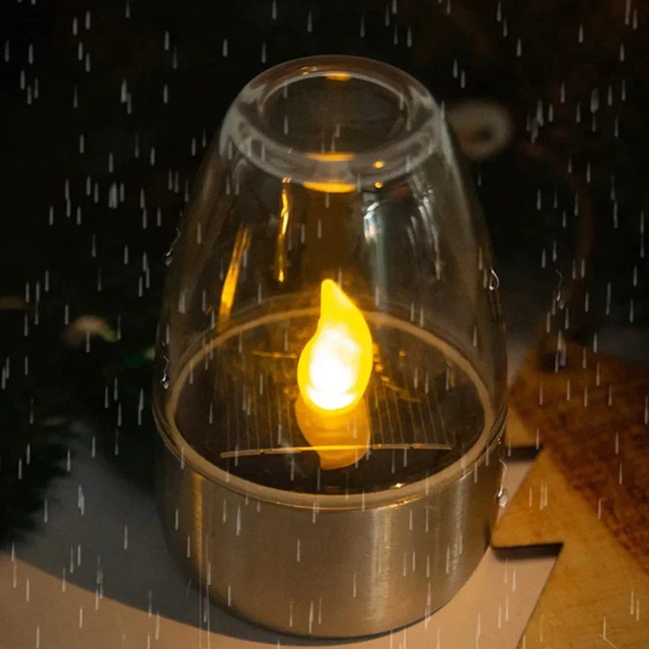 BowLift | LumaGlow Solar Candles | Stainless Steel & Wireless | Warm White Light for Garden & Terrace