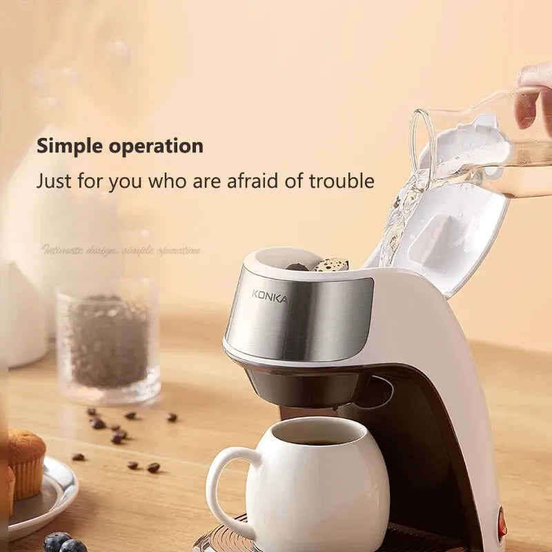 BowLift | KONKA Coffee Machine 2 in 1, Tea and Coffee Powder, Multiple Drops, Cafeteria, Quick Heating, Office and Home, 220 V, Easy to Use