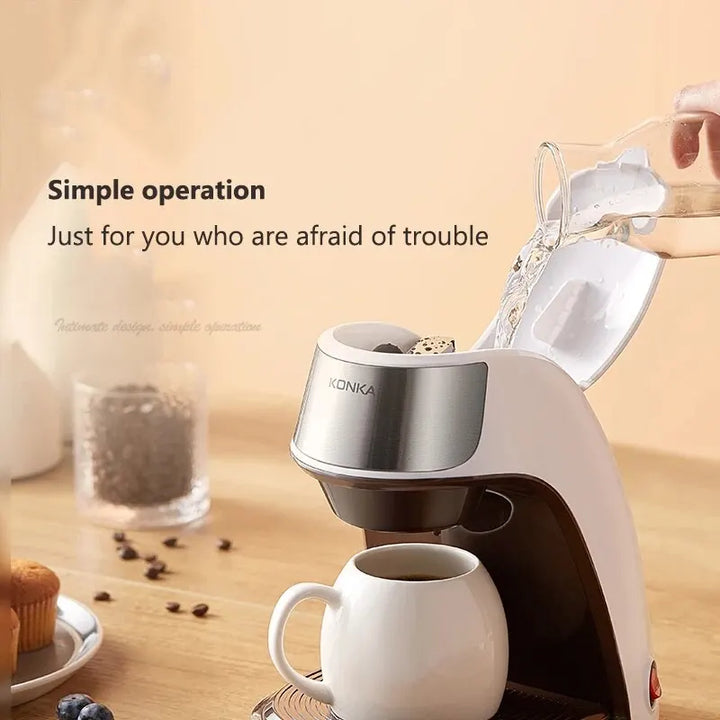 BowLift | KONKA Coffee Machine 2 in 1, Tea and Coffee Powder, Multiple Drops, Cafeteria, Quick Heating, Office and Home, 220 V, Easy to Use