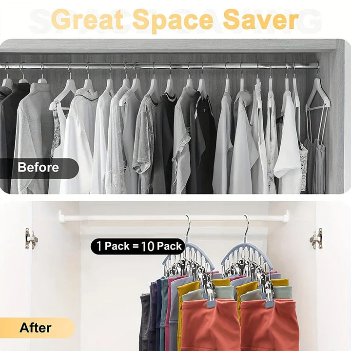 BowLift | FlexiClip Leggings Organizer | 10 Clips for maximum storage space | Space-saving & Durable