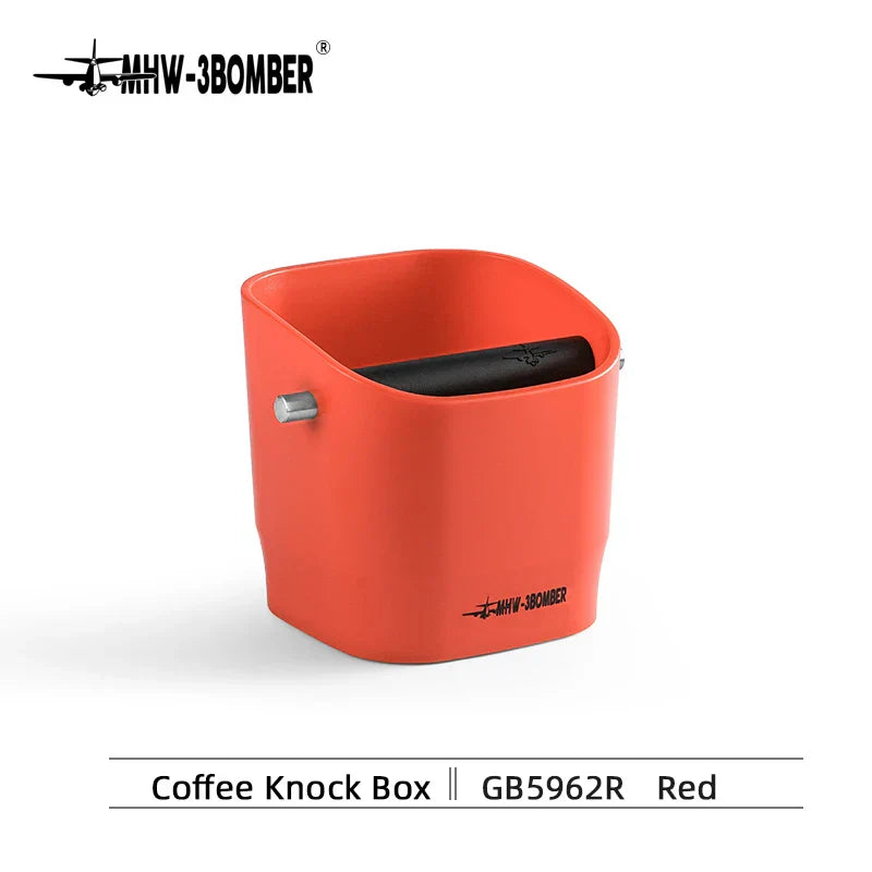 BowLift | 0.9–1.2 l Espresso knock box, detachable knock bar and non-slip base, square coffee grounds waste, barista desktop accessories