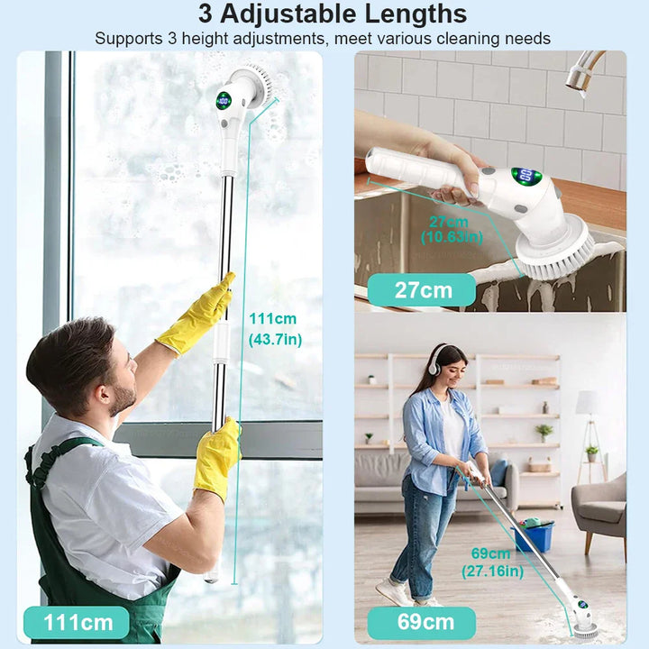 BowLift | Single Cleaning Solution: 8-in-1 Multifunctional Electric Cleaning Brush - Wireless and Rotating for Bathroom, Kitchen, Windows, and Toilet
