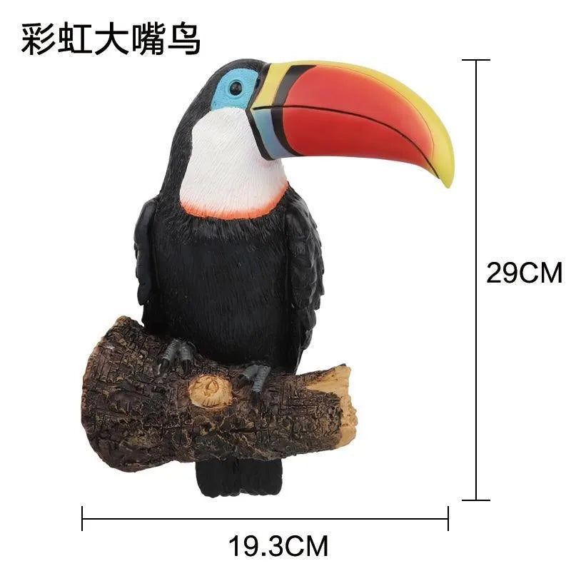 BowLift | Toucan Figure TropiJoy | Hand-painted tree decoration | Hanging garden statue made of resin | 29 × 19.3 × 11 cm