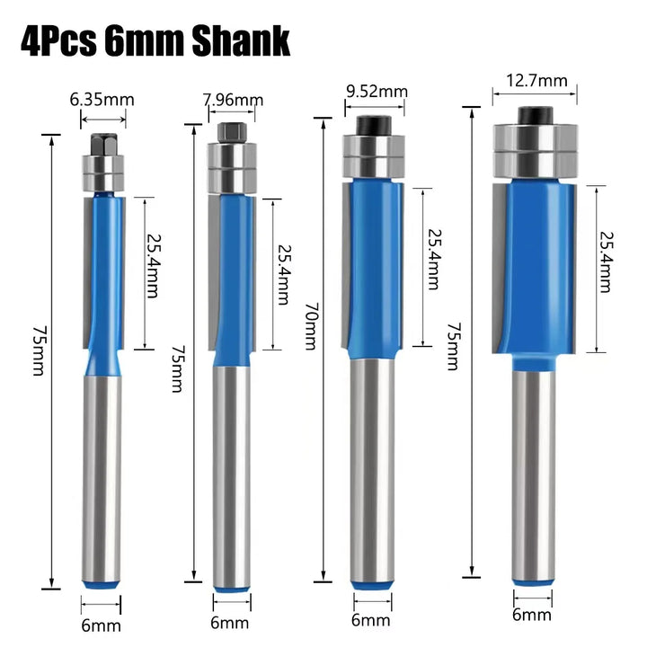 BowLift | Shank Flush Trim Bit Set