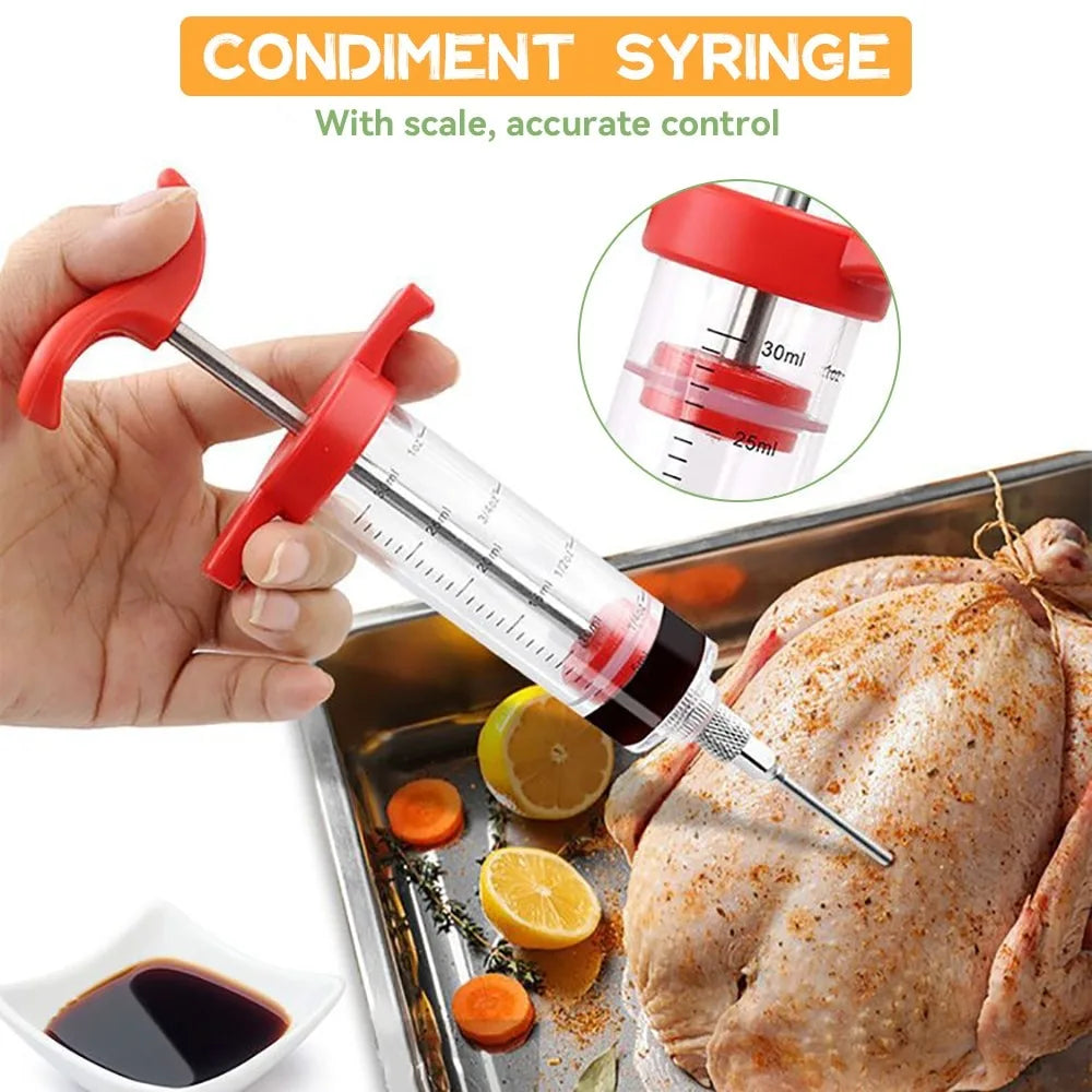 BowLift | FLAVORYX Marinade Injector | Meat Injector for BBQ & Roasting | With Stainless Steel Needles for Liquid & Spice Marinades | 60 ml Volume