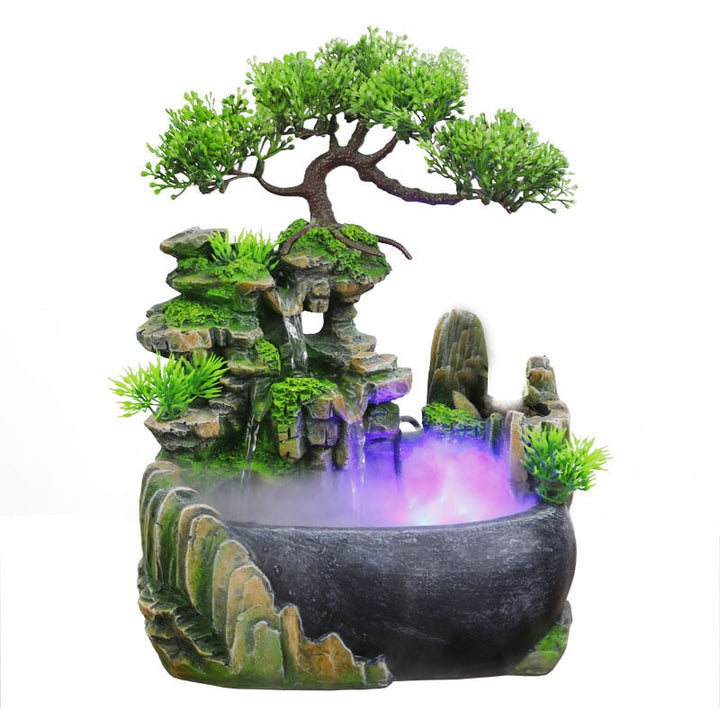 BowLift | ZenFlow Indoor Tabletop Fountain – LED Light Water Feature for Home, Office & Relaxation Décor