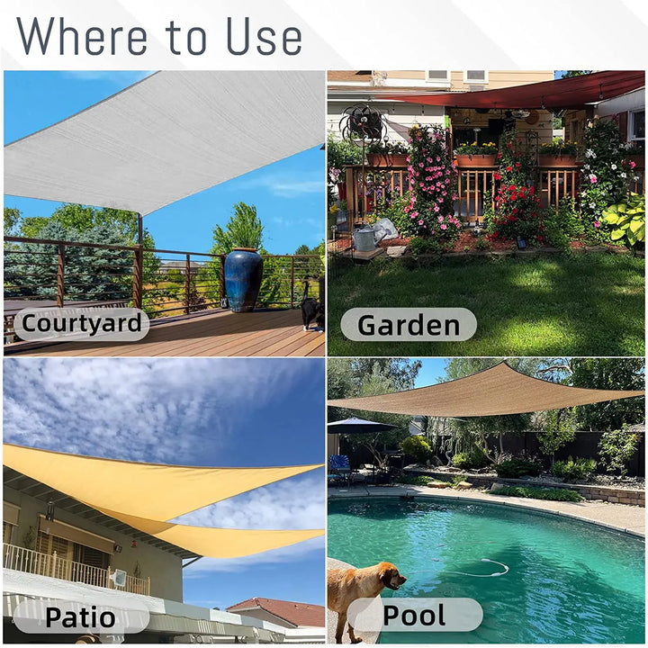 BowLift | Waterproof Rectangular Sun Shade Sail with UV Protection & Mounting Kits – ShadeGuard