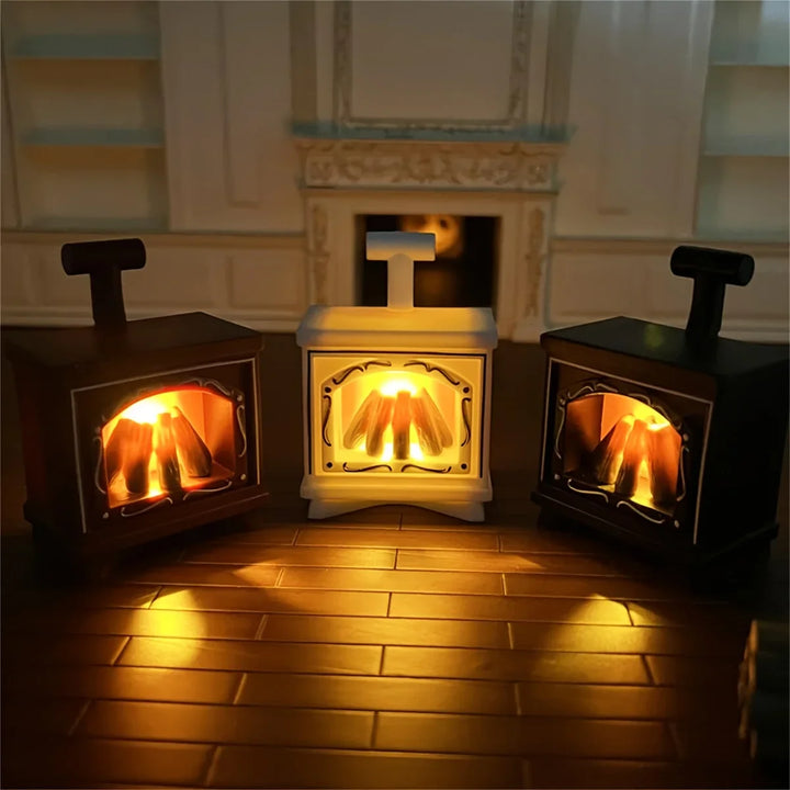 BowLift | Minoria Dollhouse Fireplace Miniature | With Light Effect | 1:12 Scale | Christmas & Home Decor | 7 × 4.9 cm