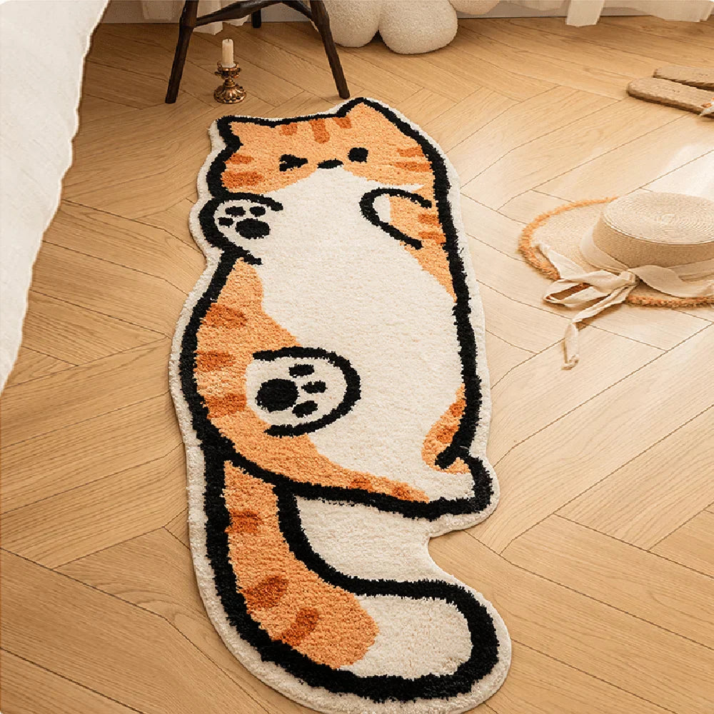 Playful Cat Area Irregular Rug | Bowlift
