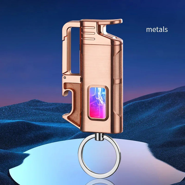 Modern Windproof Metal  Bottle Opener Keychain Lighter | Bowlift