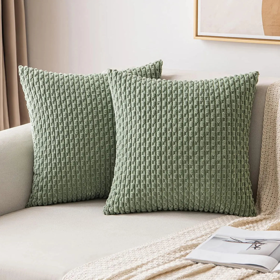 BowLift | Boho Ribbed Corduroy Cushion Cover – Stylish Striped Decorative Pillowcase for Sofa or Bed