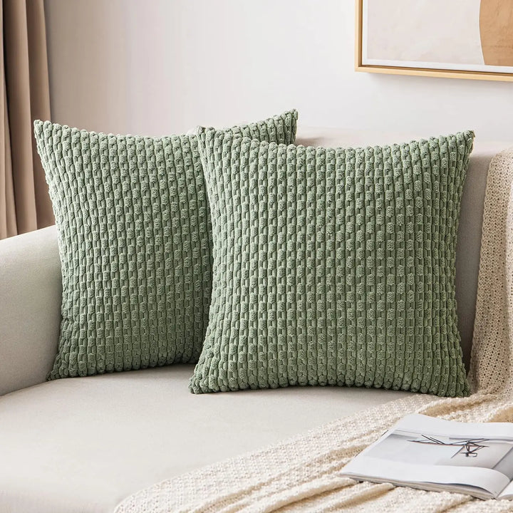 BowLift | Boho Ribbed Corduroy Cushion Cover – Stylish Striped Decorative Pillowcase for Sofa or Bed