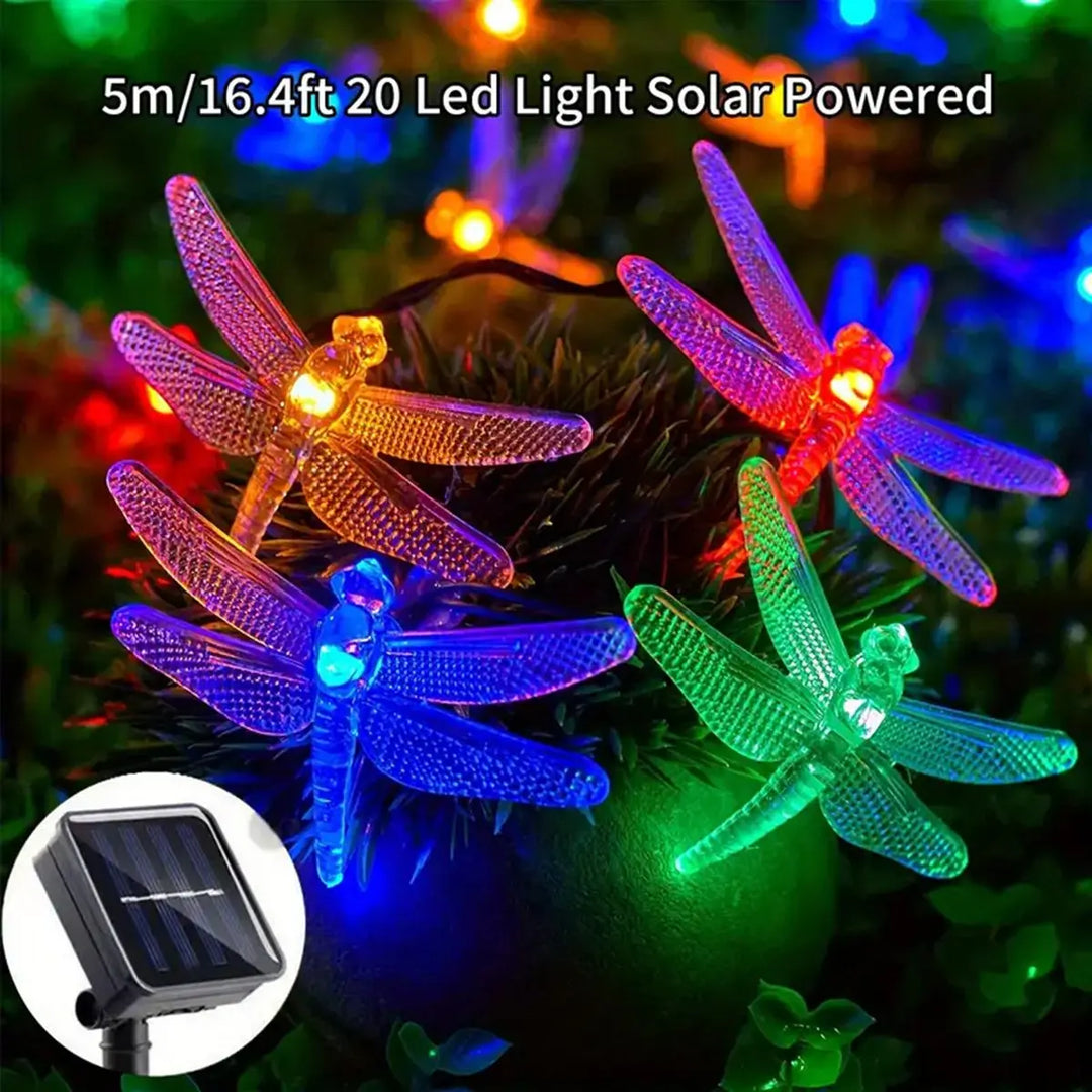 BowLift | Solar String Lights Lumila | 5 m with 20 Dragonfly LEDs | 8 Modes | Waterproof & Suitable for Outdoor