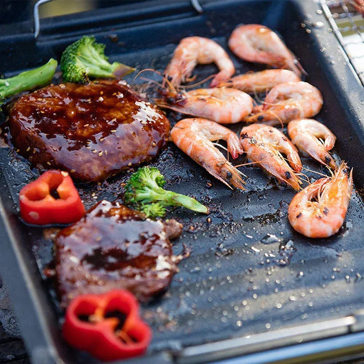 BowLift | Feurossa Cast Iron Grill Plate Reversible Plate | For Gas Grill & Stove | 25 × 30 cm | For Pizza, Meat, Vegetables & Fish