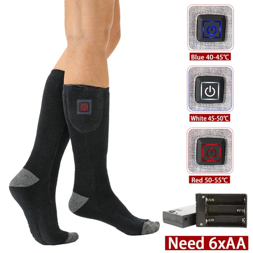 BowLift | Electric Heated Socks | USB Heating Socks for Women & Men | 3 Heat Levels | Ideal for Skiing, Cycling & Outdoor | ThermaStep