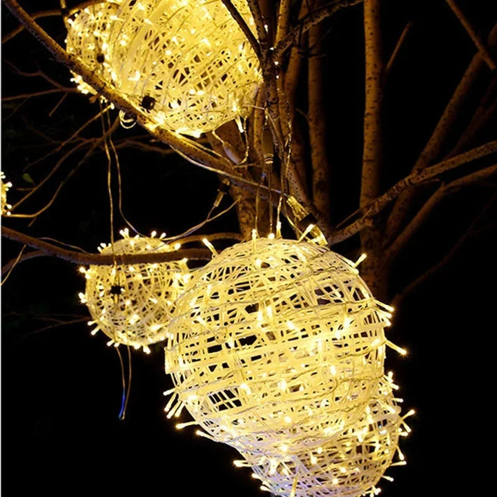 LED Rattan Ball String Lights – Decorative Outdoor Lighting for Gardens and Parties | Bowlift