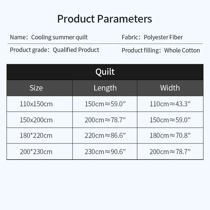 2024 Japanese Cotton-Polyester Summer Quilt – Lightweight, Washable, Skin-Friendly Solid Color Quilt | Bowlift