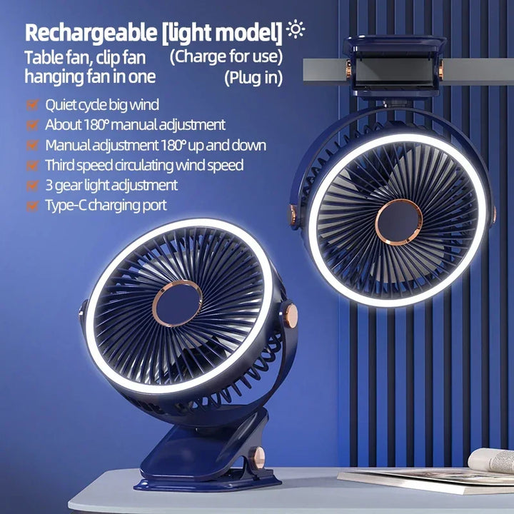 Multi-Angle Outdoor Clip-On Rechargeable Cooling Fan | Bowlift